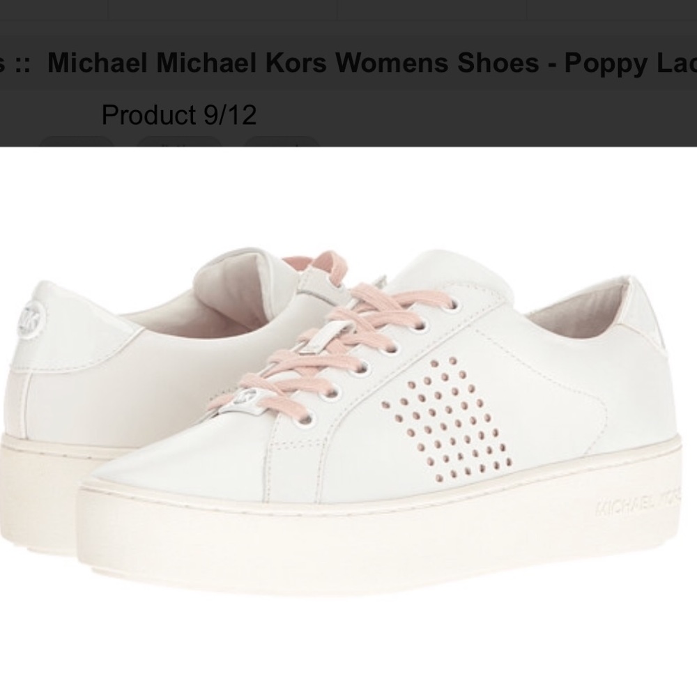 Michael Kors White and Pink Sneakers